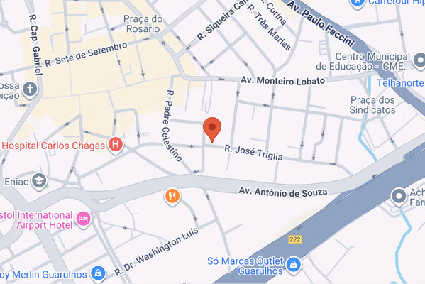 Mapa da NellyDental em Guarulhos (tema claro)